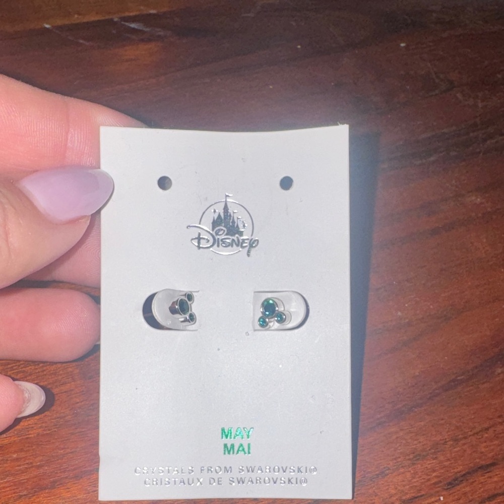 Disney Silver and Green Earrings
